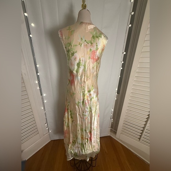 Oscar de la Renta Pink Label Satin Floral Nightgown Slip Dress Women’s S - Picture 6 of 7